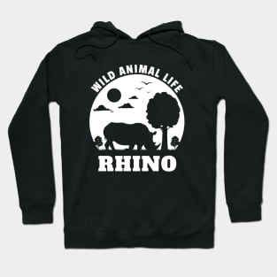 Wild Animals Life Of Rhino Hoodie